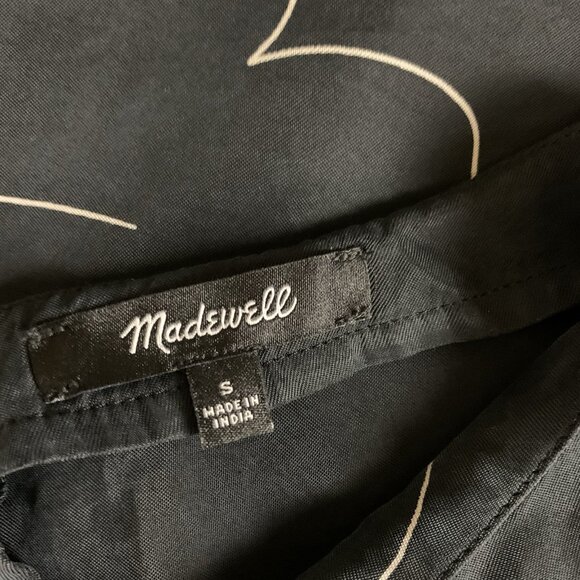 Madewell Black Dress with White FloralAbstract Pattern - Picture 4 of 6